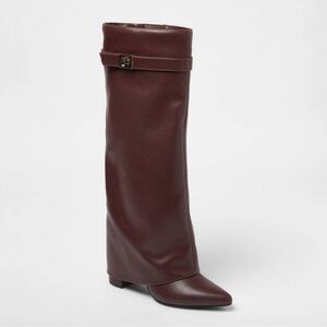 Elegant Brown Leather Knee-High Boots